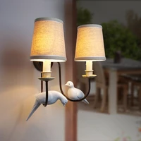 nordic iron vintage american wall lamp led bedside lamp wall lights pastoral personality resin bird dropping lighting decoration
