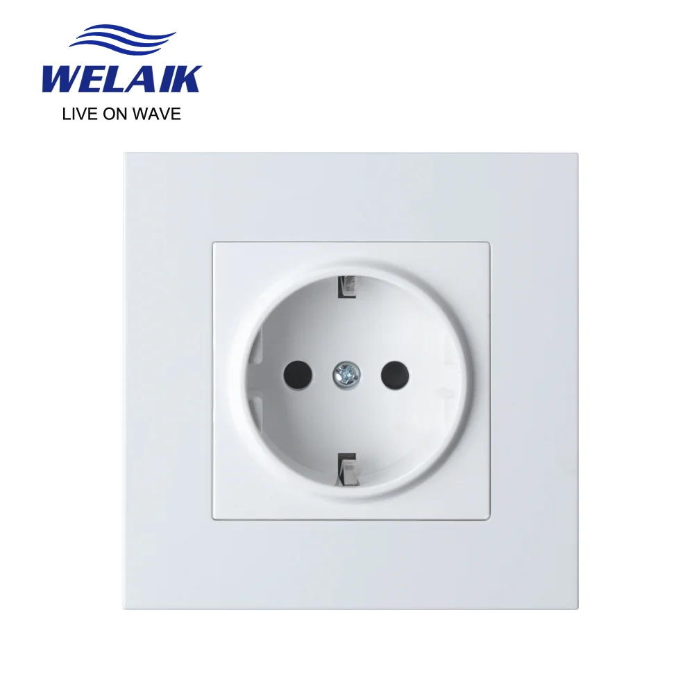 Пластиковая панель для ПК WELAIK 86*86 мм, европейская настенная розетка C18EW