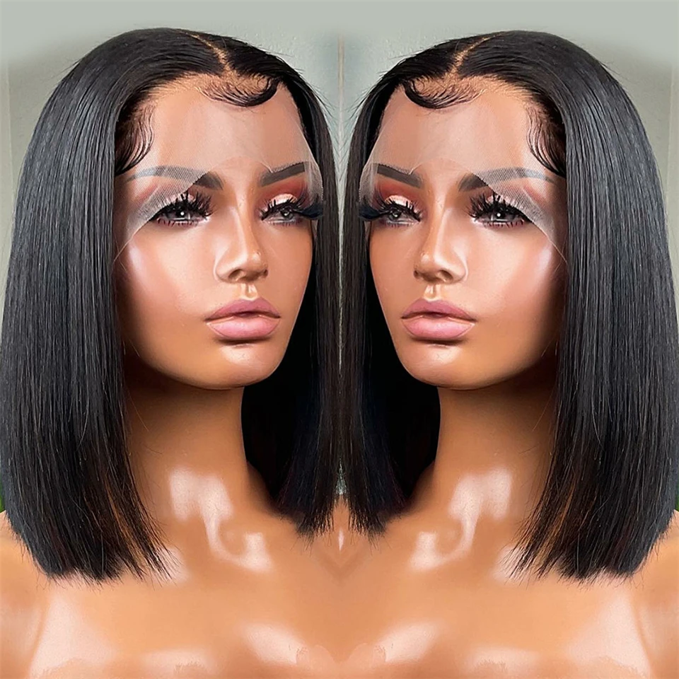 13x4 Straight Lace Front Wig Short Bob Human Hair Wigs for Women 5x5 Lace Closure Wig Pre Plucked Brazilian Remy 4x4 Closure Wig