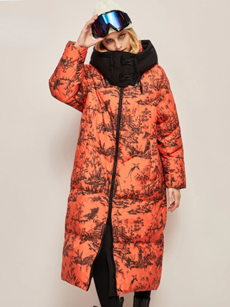 

Mozuleva 2022 Autumn Winter New Women's Down Jacket Couples with The Same Ink and Wash Korean Version Thick Hat Fashion Coat