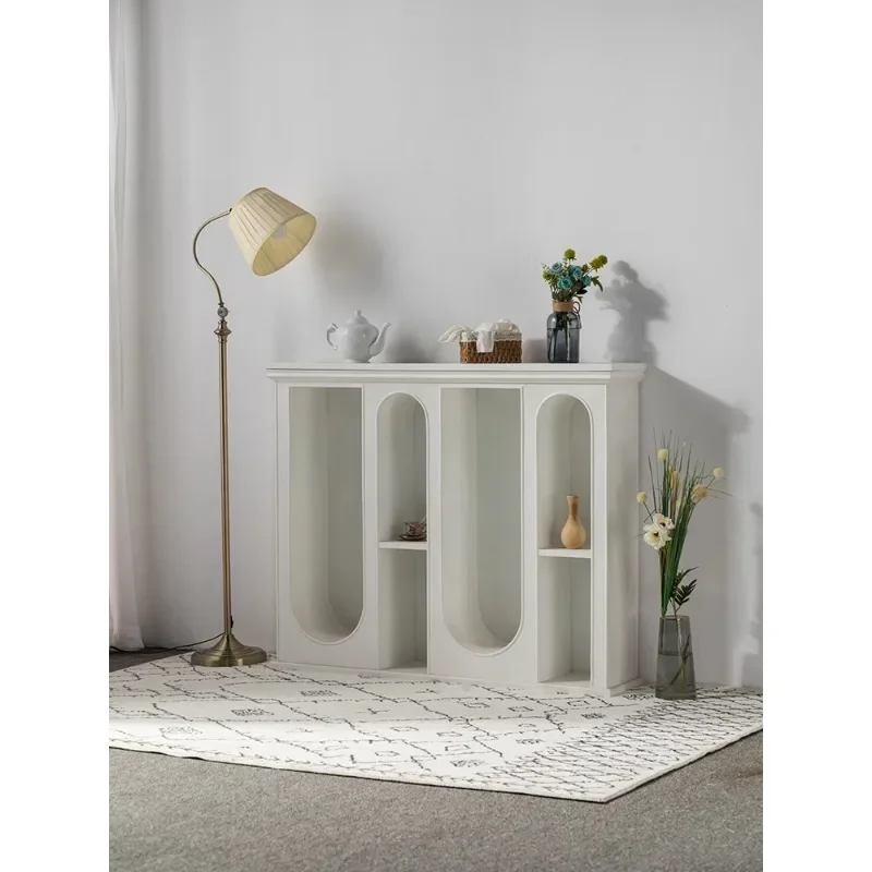 Книжный шкаф кремового цвета декоративная полка для прихожей гостиной
