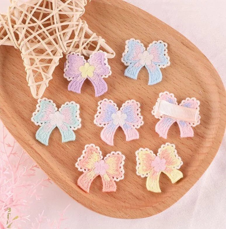 

10 Pcs Cotton Thread Embroidered Sew On Hairbow Patch Clothing Hat Bag Shoe Repair Material Phone Gift Box Decor DIY Accessory