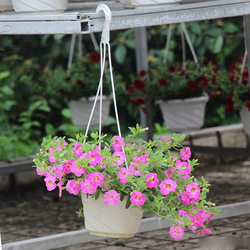 Пластиковая подвесная корзина для цветов с крючком-вешалкой цветочный горшок