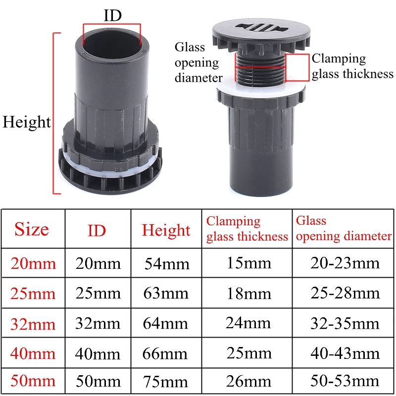 

Соединитель для аквариума SgooHan, ПВХ, черный, 20-50 мм