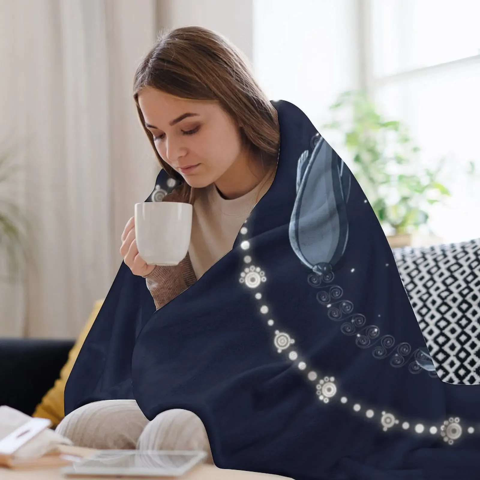 Песня моря - селка и тюлень Плед Симпатичные клетчатые диваны Роскошные меховые