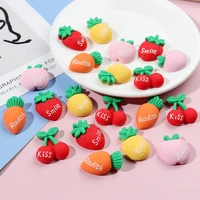 30pcslot simulation letter frosted fruit strawberry cherry miniatures flatback resin cabochons diy craft decoration accessory