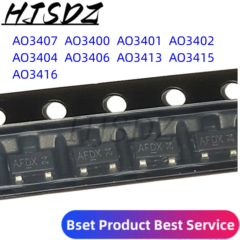 AO3407 SOT23 AO3400 AO3401 AO3402 AO3404 AO3406 A09T A19T A29T A69T MOSFET A79T AO3413 AO3415 AO3415A AO3416 SOT-23, 100 шт.
