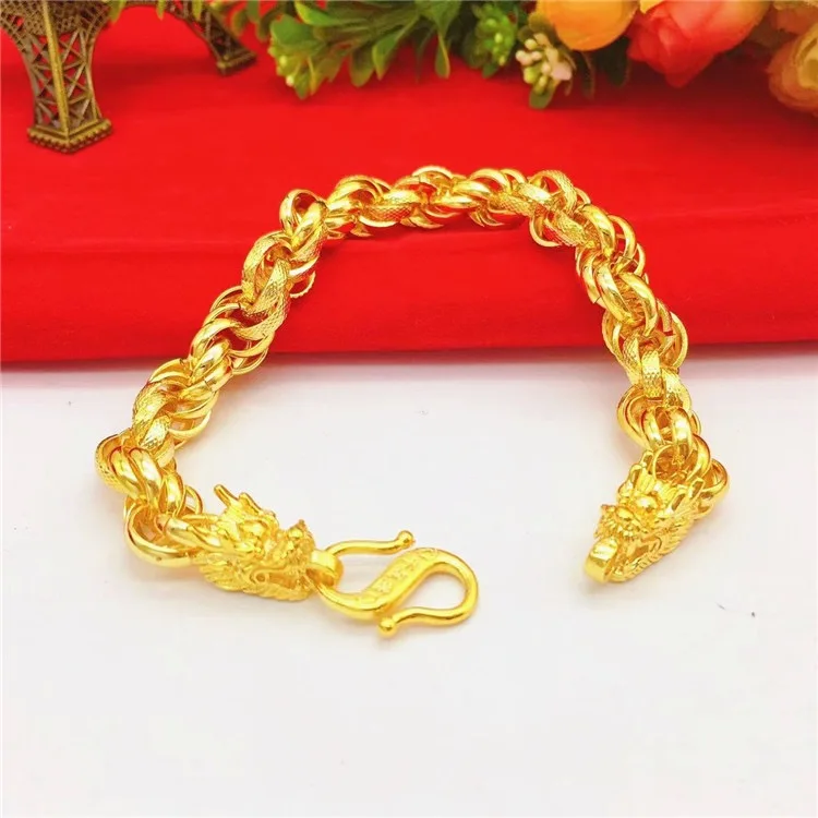Золотой жилет AU999 плоский кнут голова дракона золотой браслет из настоящего