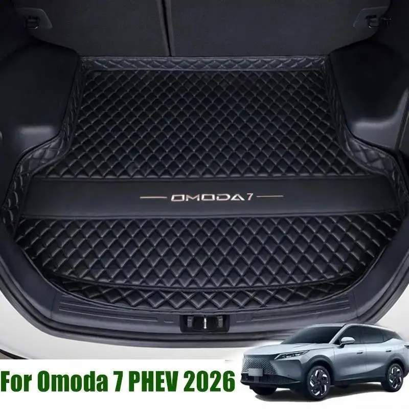 Фото Индивидуальные коврики для багажника автомобиля Omoda 7 shs c7 phev 2026: водонепроницаемые защитные покрытия и аксессуары для заднего отсека автомобиля №2
