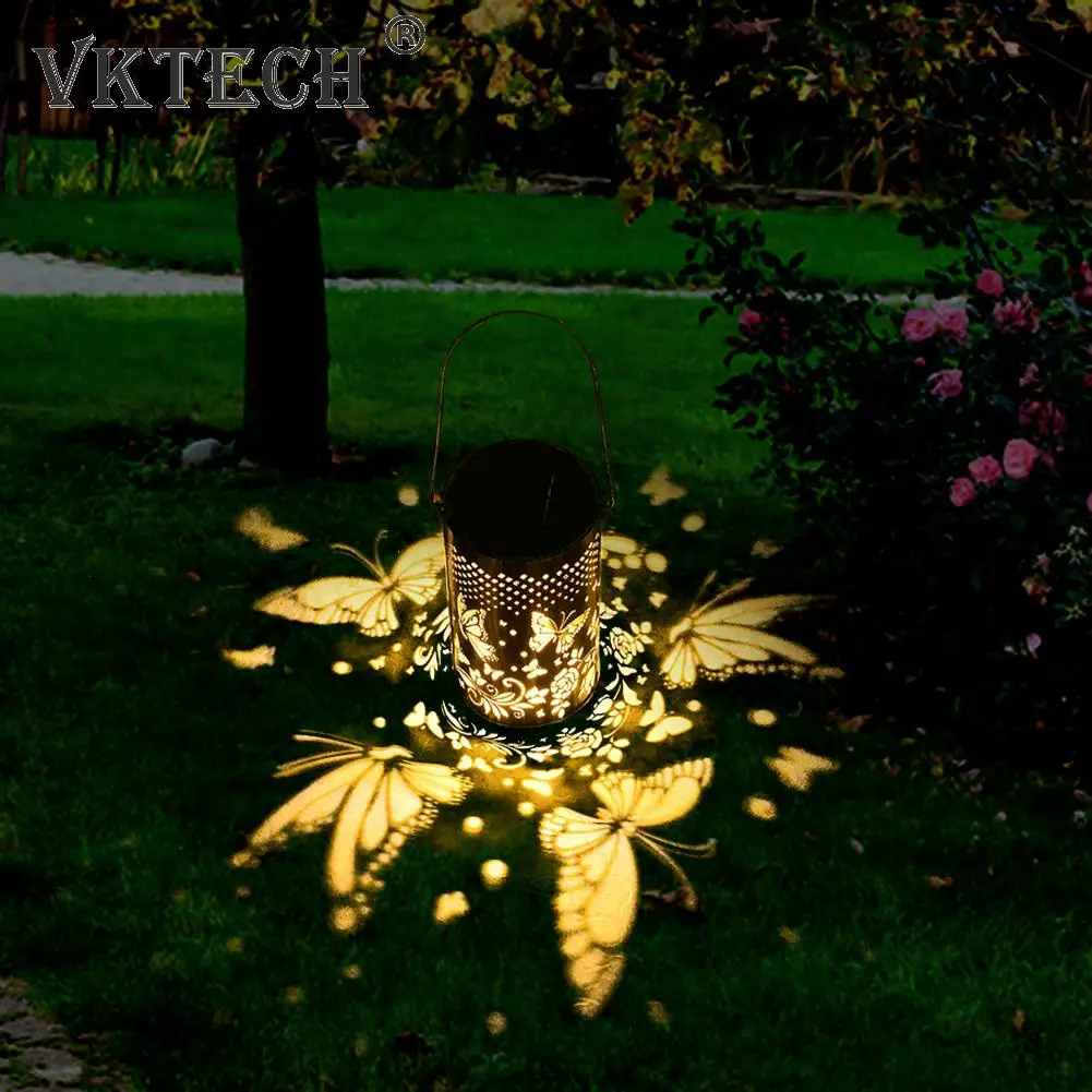 

Solar Hollow Butterfly Projection Light LED Portable Waterproof Outdoor Lifting Hanging Lamp Garden Park Courtyard Decoration