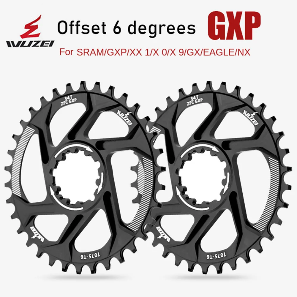 

WUZEI MTB Bike Crankset Chainwheel Offset 6mm 30T 32T 34T 36T 38T Mountain Bicycle GXP Chainring for SRAM GXP XX1 X0 X9 GX EAGLE