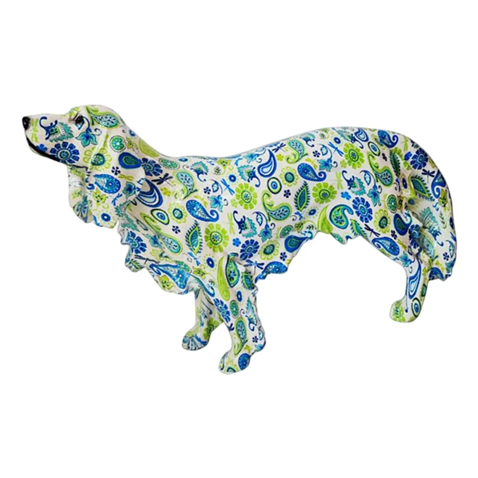 

Nordic Painted Dog Statue Resin Collectible Sculpture for Home Office Desktop Decor