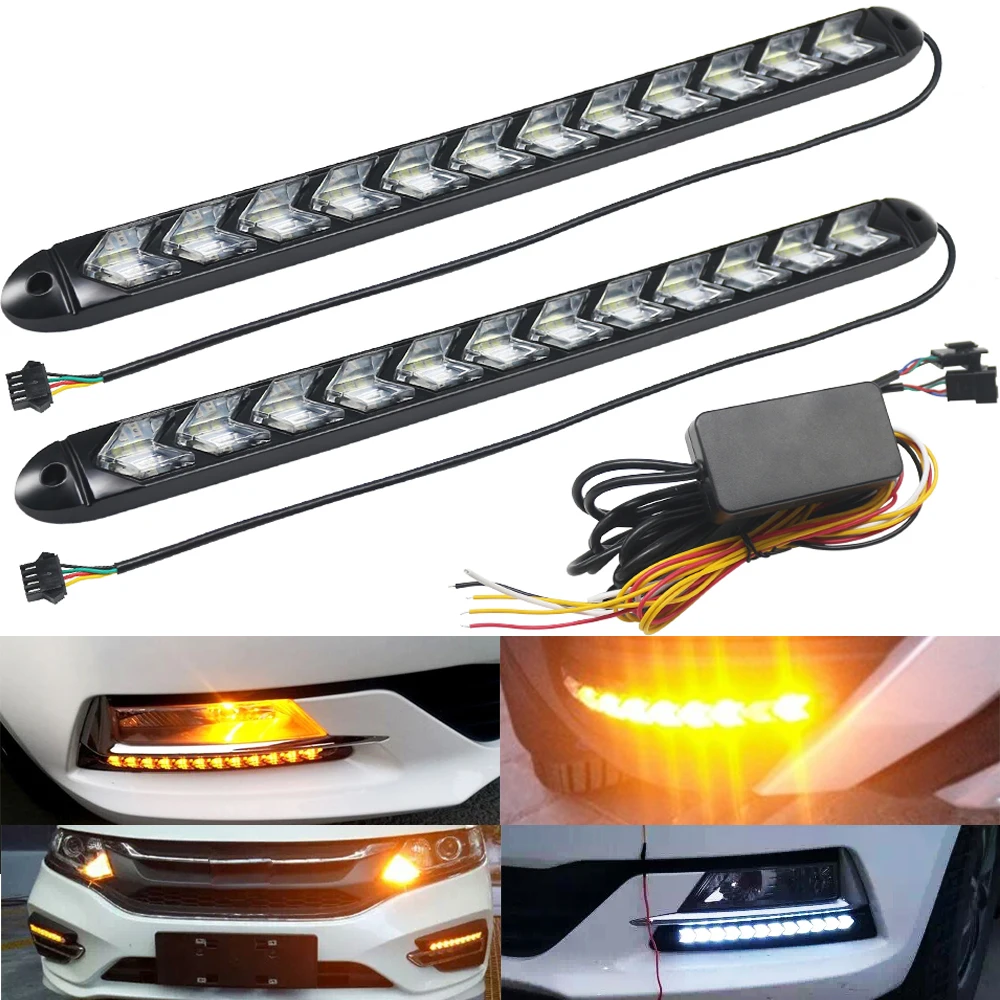 

Гибкие дневные ходовые огни, дневные ходовые огни, сигнал поворота, Белый/янтарный переключатель, динамический стример, рыцарская наездная полоса, фара