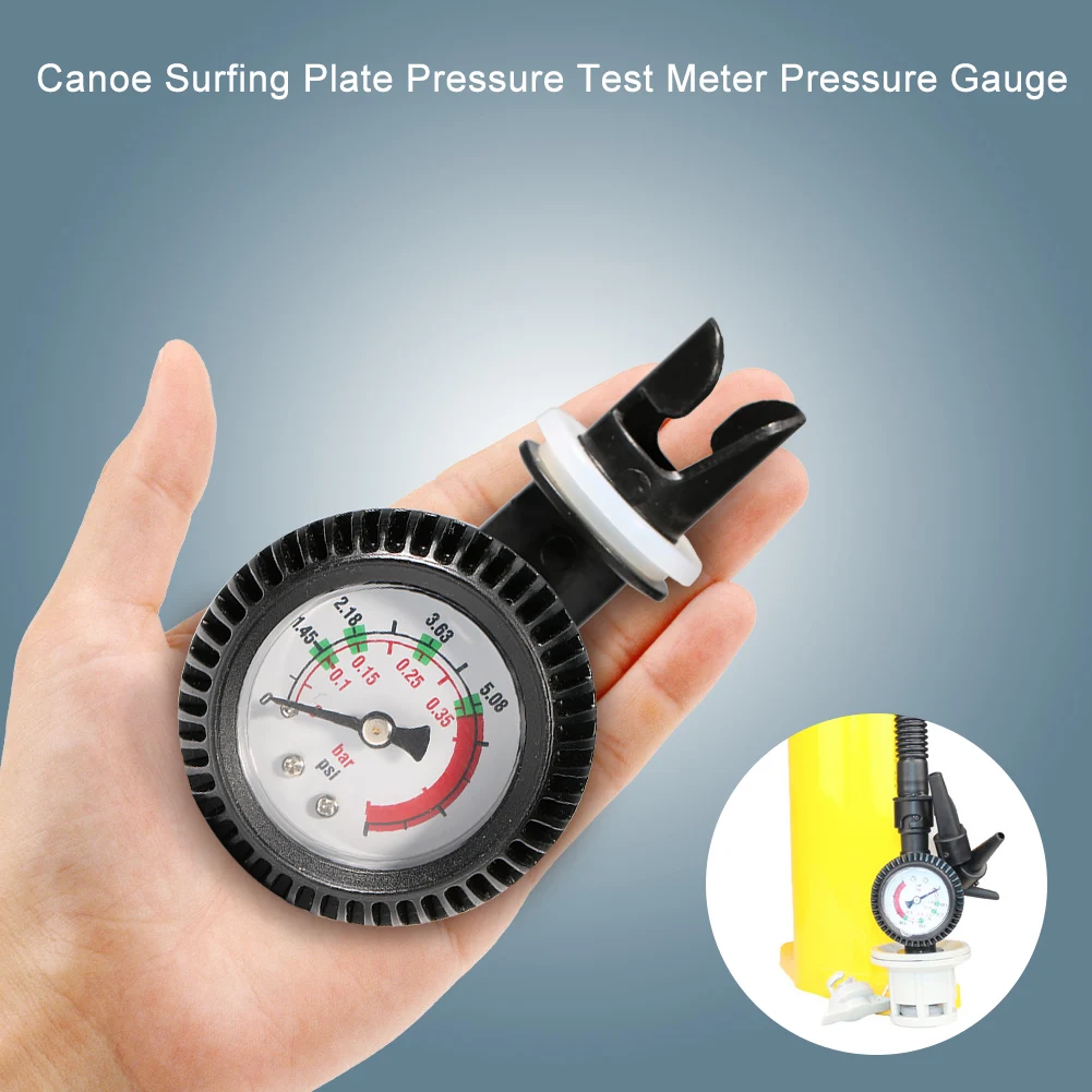 

Air Pressure Gauge Pump Gas Testing Barometer Meter for Inflatable Boat Kayak Surfboard 5 PSI Air Thermometer Tools