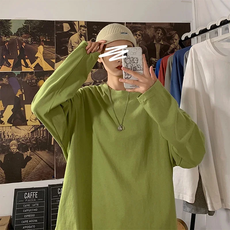 

Футболка женская оверсайз с длинным рукавом и круглым вырезом