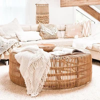 japanese rattan living room furniture coffee table small apartment restaurant side tables homestay balcony sofa round tea table