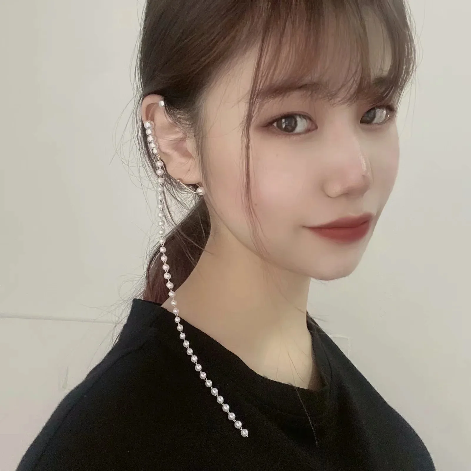 1 шт. серьги с одним жемчугом клипсы для ушей кисточки крючок без пирсинга женские