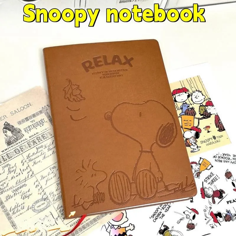 Ноутбук с рисунком Снупи из искусственного материала студенческий блокнот