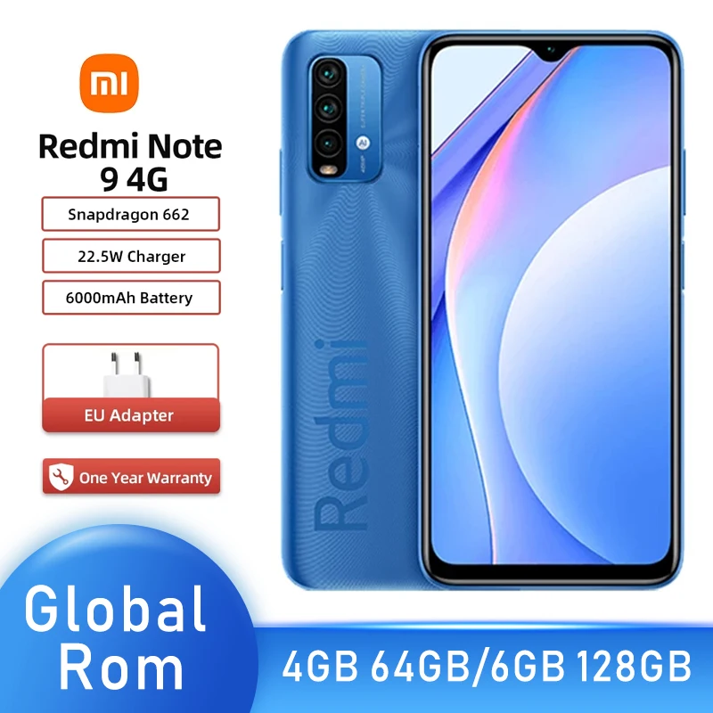 Global ROM Xiaomi Redmi Note 9 6G 128GB Smartphone Snapdragon 662 48MP AI Camera 6.53&ampquot FHD DotDisplay 6000mAh Battery |