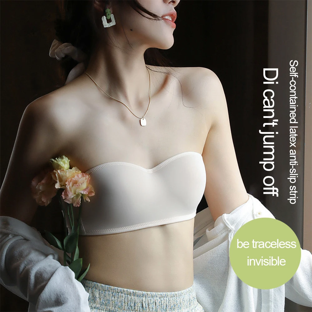

Seamless Bra Push Up Invisible Strapless Bra Women Bra Gathered Non-Slip Underwear Lift Stretchy Beautiful Back Female Lingerie