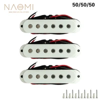naomi 3pcs guitar pickups 50mm guitar single coil pickup ceramic magnet for electric guitar white