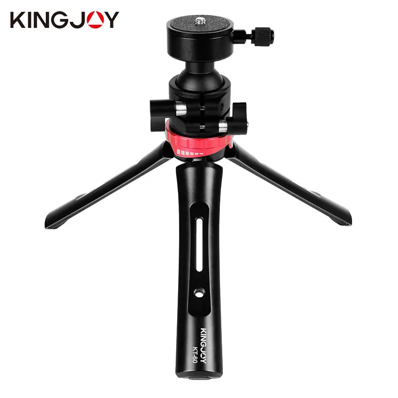 KINGJOY KT-60 Aluminum Mini Tripod For Phone Camera  With Ball  Mobile Smartphone  Portable Lightweight Mini Table Tripod Stand