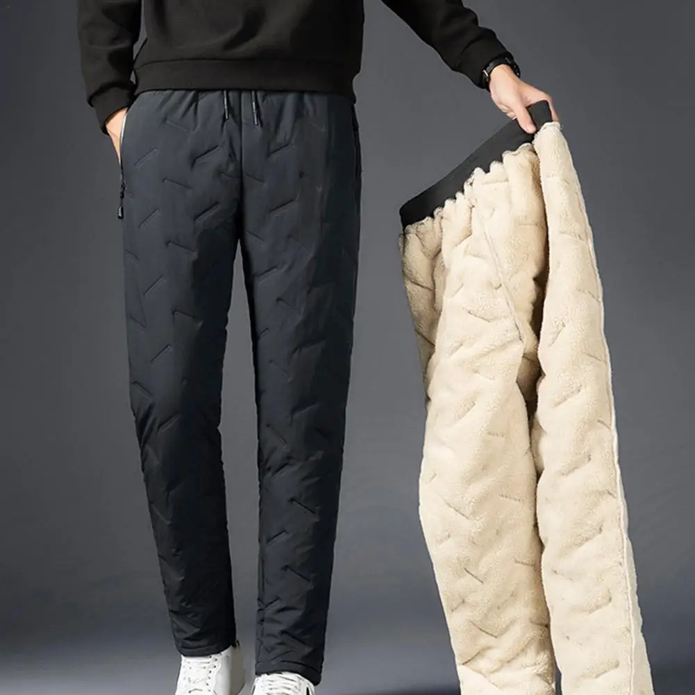 

Men's Winter Pants Outside Warm Joggers Thicken Men Sweatpants Heavyweight Streetwear Fleece Trousers Men Pant