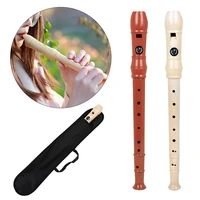peach wood 8 holes soprano recorder germany type flute student beginner woodwind instrument