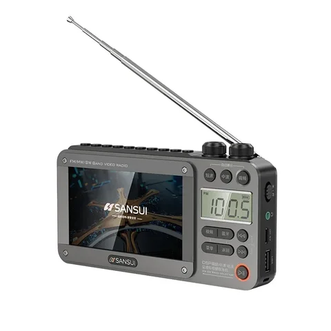 SANSUI F50 5,5-дюймовый HD FM/AM/SW радиоприемник с подключаемой картой, музыкальный видеоплеер, уличный портативный Перезаряжаемый Беспроводные Bluetooth колонки