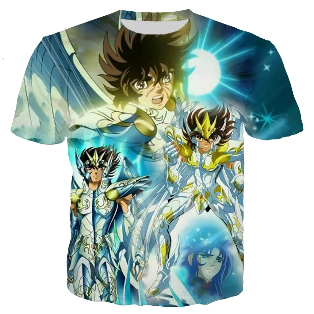 

Футболка Мужская/женская с принтом 3D Аниме Saint Seiya, Новинка лета 2022, модная уличная одежда, крутые футболки с коротким рукавом