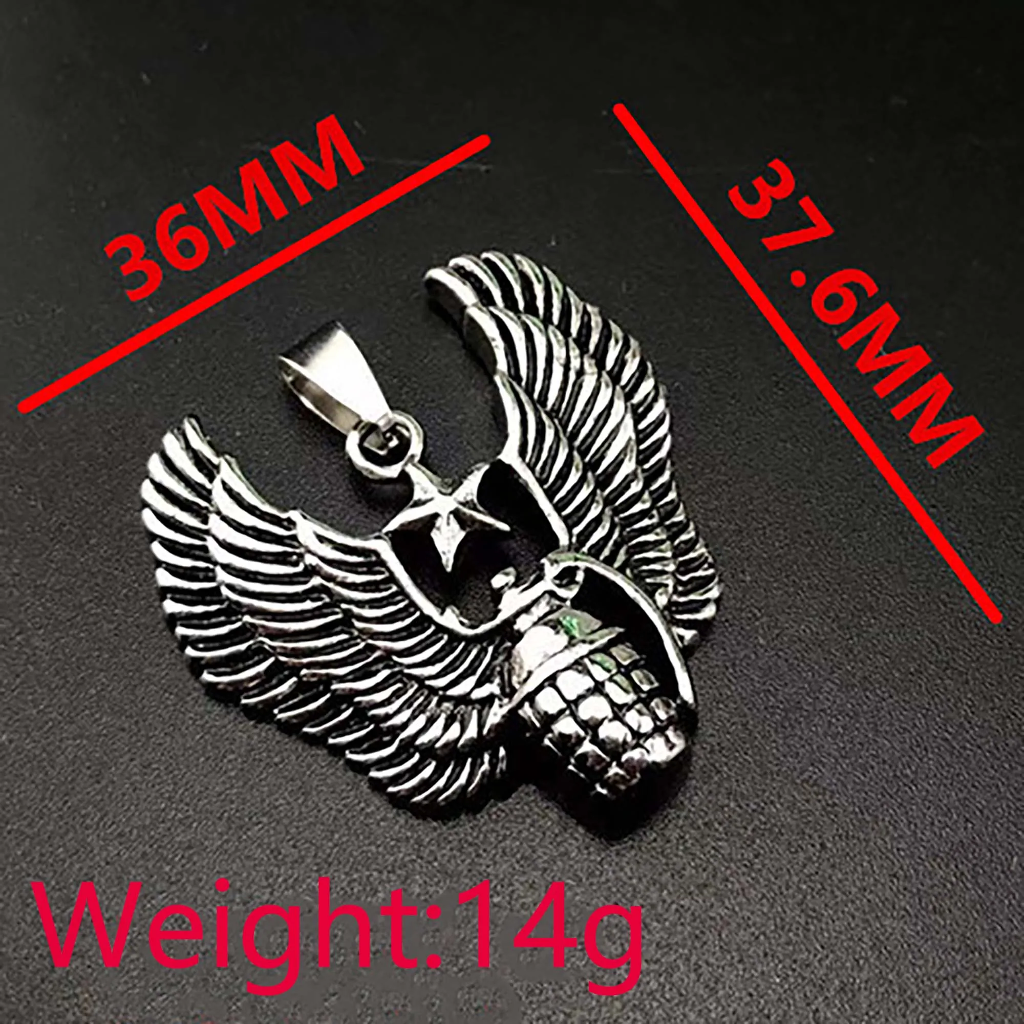 1PCS-10PCS/Lot 37x36mm Silver Hip Hop Mine Wings Pendant DIY Men and Women Necklace Bracelet Keychain Jewelry Charm Accessories