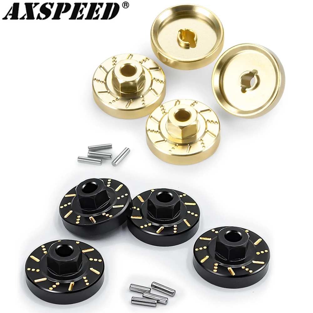 AXSPEED TRX4M Brass Counterweight Wheel Hex Hub Adapters for TRX-4M Bronco Defender 1/18 RC Crawler Model Car Parts