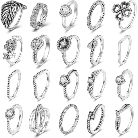 Модное Трендовое кольцо на палец из серебра 925 пробы, женские кольца, бесконечный цветок, принцесса, Wishbone кольцо для помолвки с сердцем, популярные ювелирные изделия Anillo