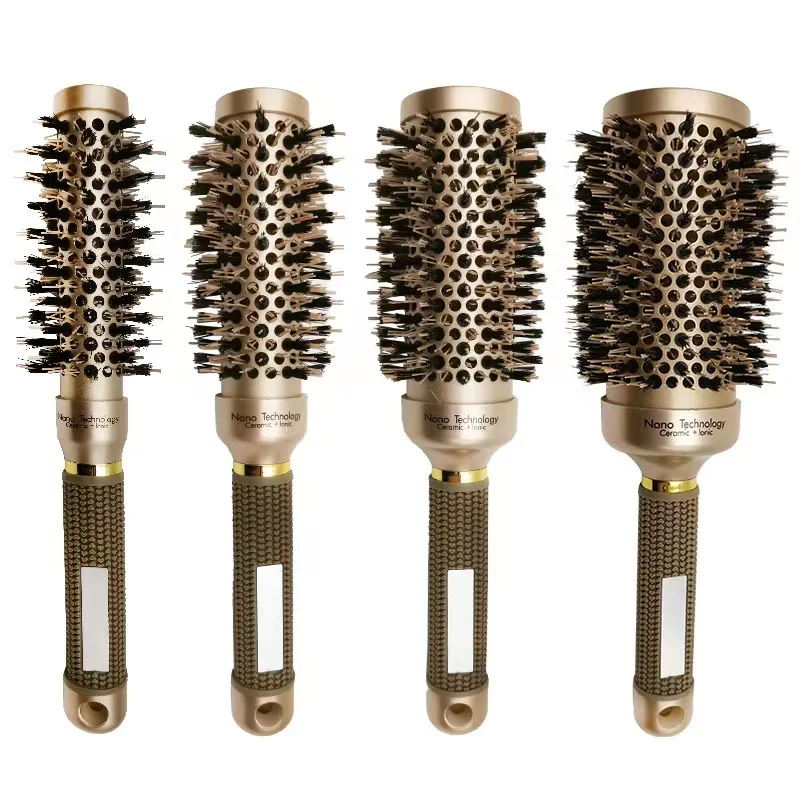 Salon Professional Round Hairdressing Curling Hair Brushes Ceramic Iron Hair Comb Brush Curler Comb