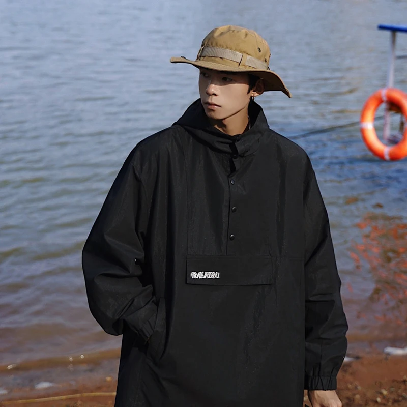 Большой пуловер куртки Подростковая уличная мода японские тренды мужские пальто