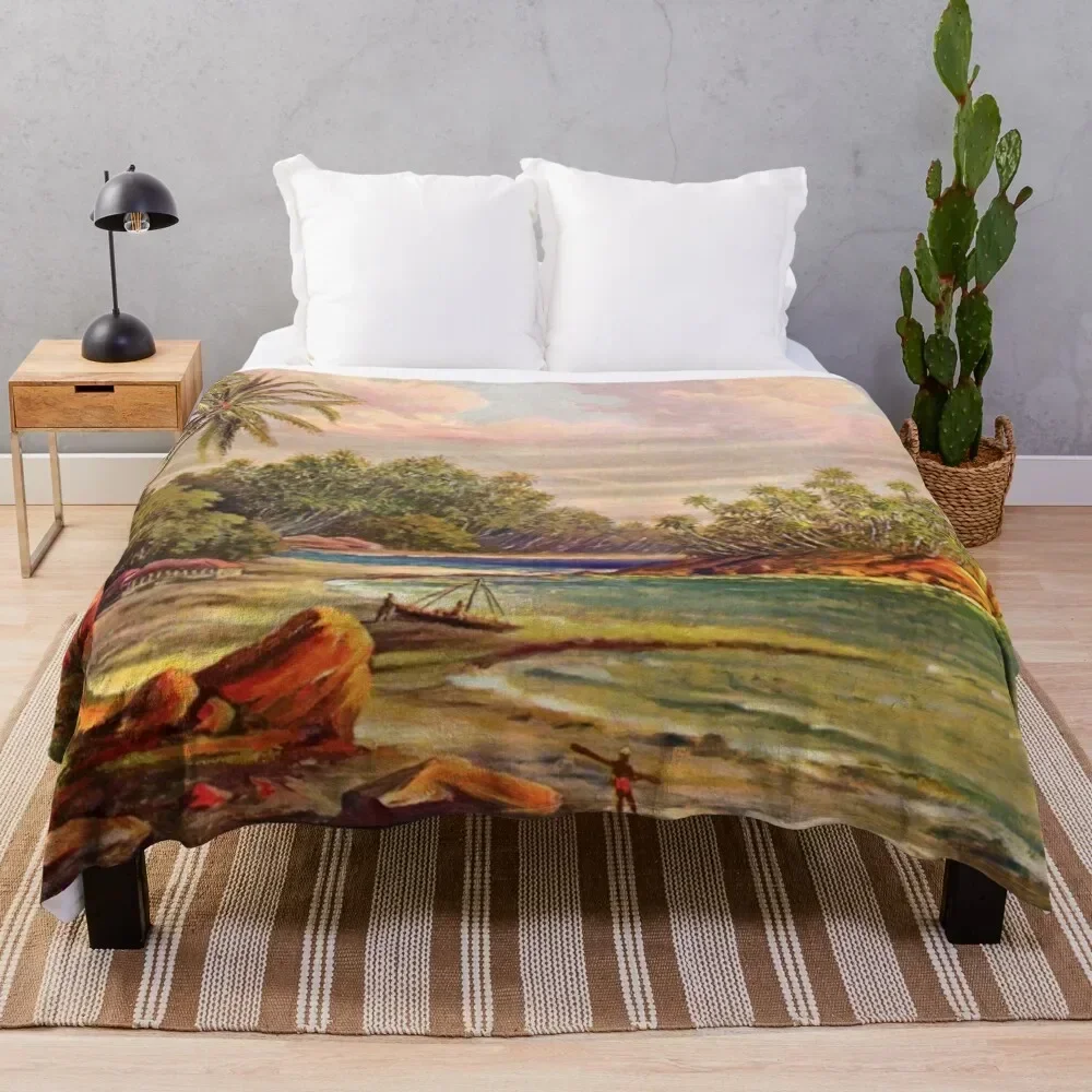 Фланелевое одеяло Cocos Island at Belligema (Gan-Duva) Ceylon -Ernst Haeckel