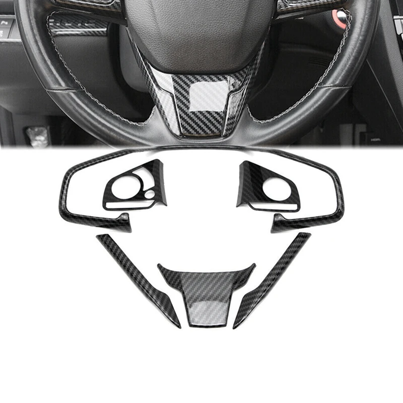 Отделка чехла на руль для Honda Civic 2016 2017 2018 2019 2020 2021 стиль из углеродного волокна