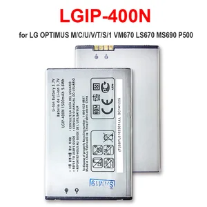 1500mAh LGIP-400N battery for LG OPTIMUS M/C/U/V/T/S/1 VM670 LS670 MS690 P500 P509 P503 P520 GX200 GX300 GW620 GM750 GT540