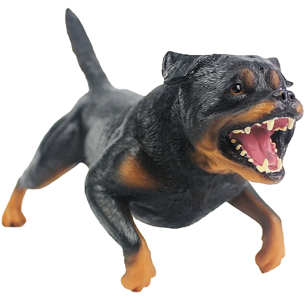 

Dog Statue Sculpture Sitting Offensive Model Garden Rottweiler Animal Realistic Plastic Bull Puppy Figurines Toy Lifelike