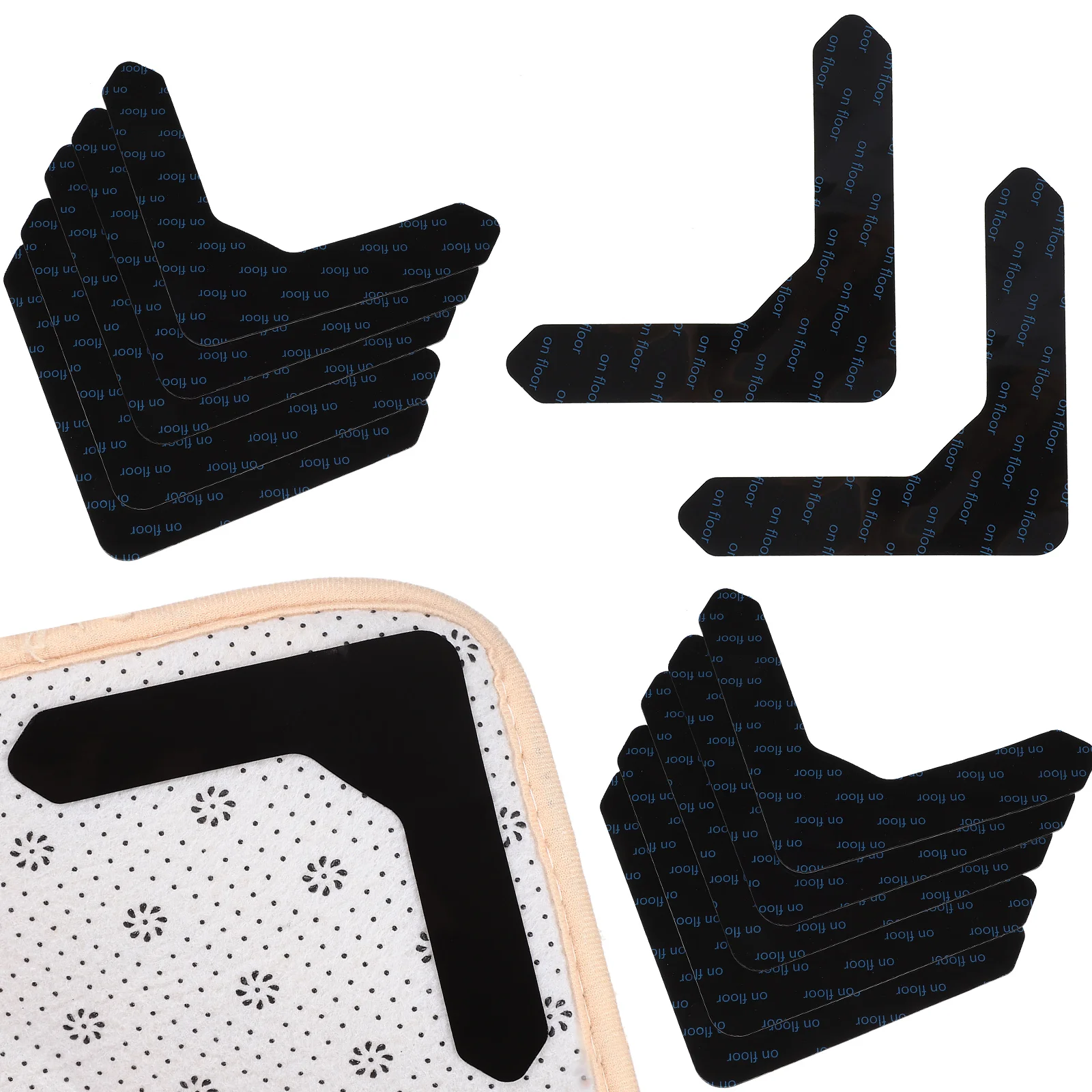 

12 Pcs Non- Stickers Rug Carpet Corner Stopper Supply Outdoor Area Pads Grippers Washable Runner Mat Anti Curling Tape Rugs