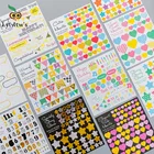 Наклейки для дневника со звездами и сердечками, 1 лист, украшение для альбома