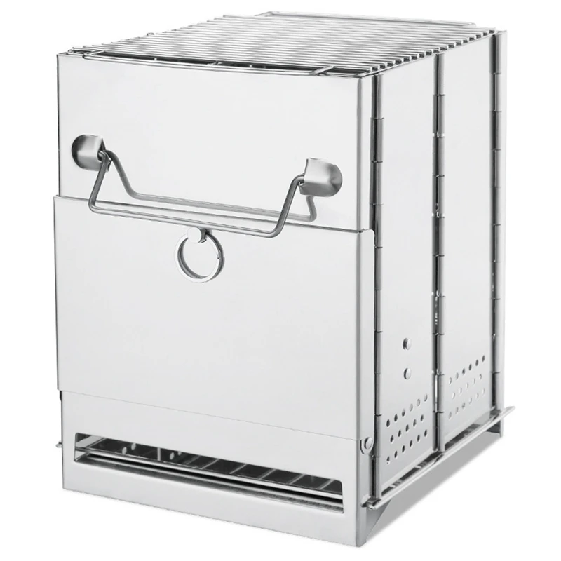 

Firewood Camping Stove Portable Folding Stainless Steel Firewood Stove For Outdoor Survival / Camping / Picnic Barbecue