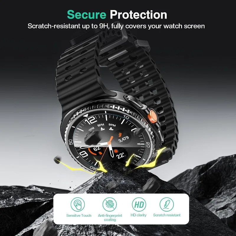 Фото 2 шт. закаленное стекло для Samsung Galaxy Watch 8 Classic/8 40 мм 44 мм защитная пленка для экрана от царапин с инструментом, легко устанавливаемый комплект №4