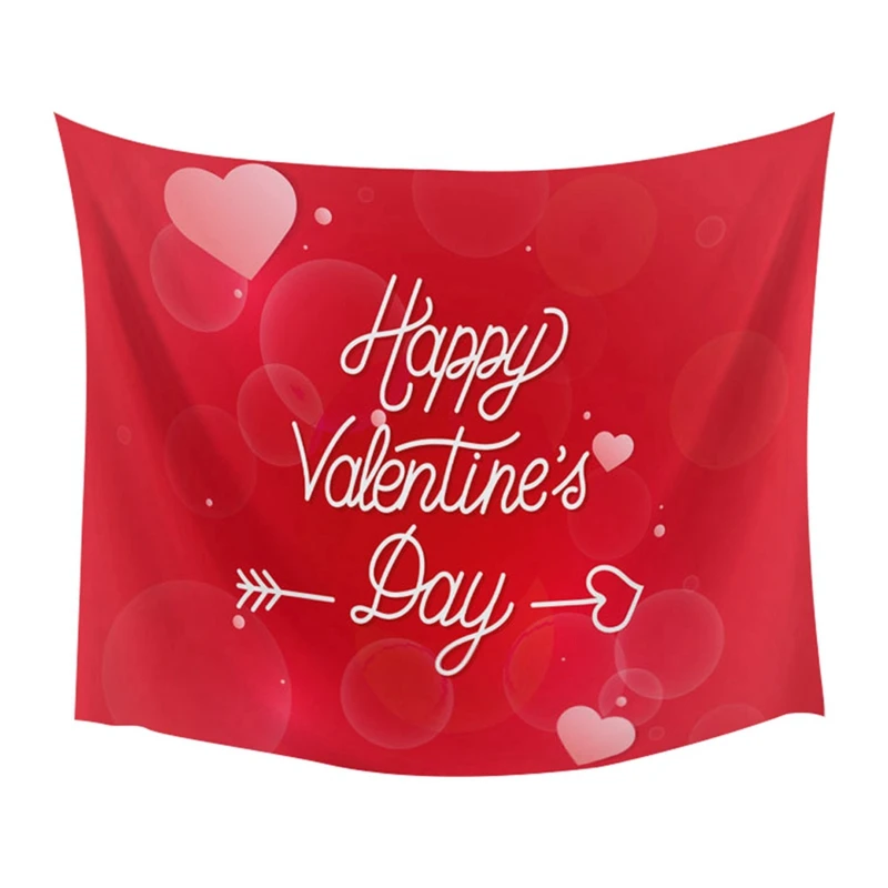 

Tapestry Happy Valentine's Day Tapestry Anniversary Lover's Gift Multifunctional Decorative Cloth Polyester 150X120cm