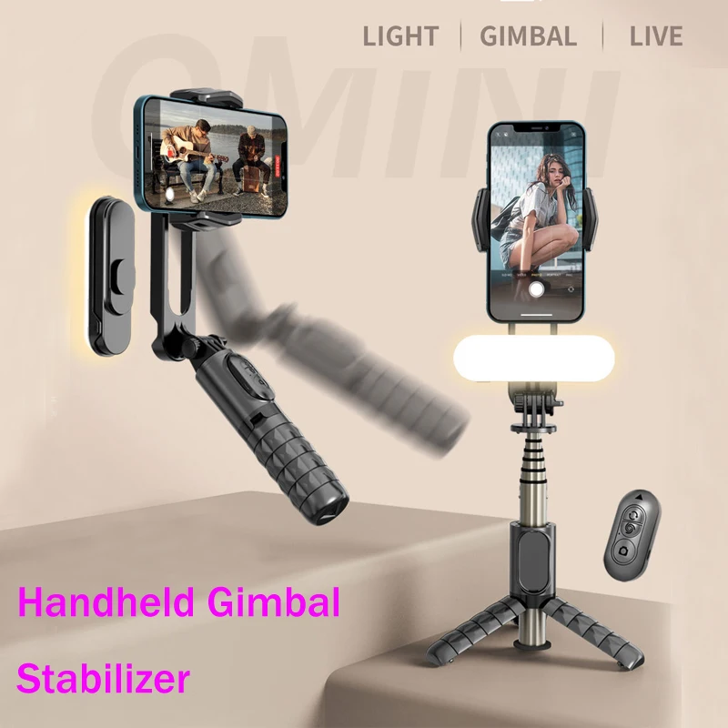 Handheld Gimbal Stabilizer Wireless Bluetooth Selfie Holder Auto Motion Tracking For Phone With Fill Light Tripod Gimbal