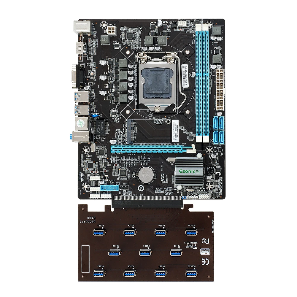 

B250-BTC Gladiator Motherboard for LGA1151/i7/i5/i3 CPU USB3.0 DDR3 Mining Board SATA MSATA PCI-E 3.0 Desktop Computer Miner