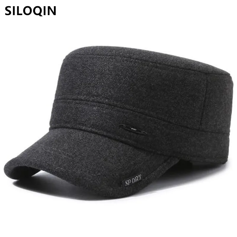 

Free Shipping Winter Men's Cap Plush Thickened Warm Military Hats Coldproof Earmuffs Hat Cycling Sports Cap Flat Caps Cotton Hat