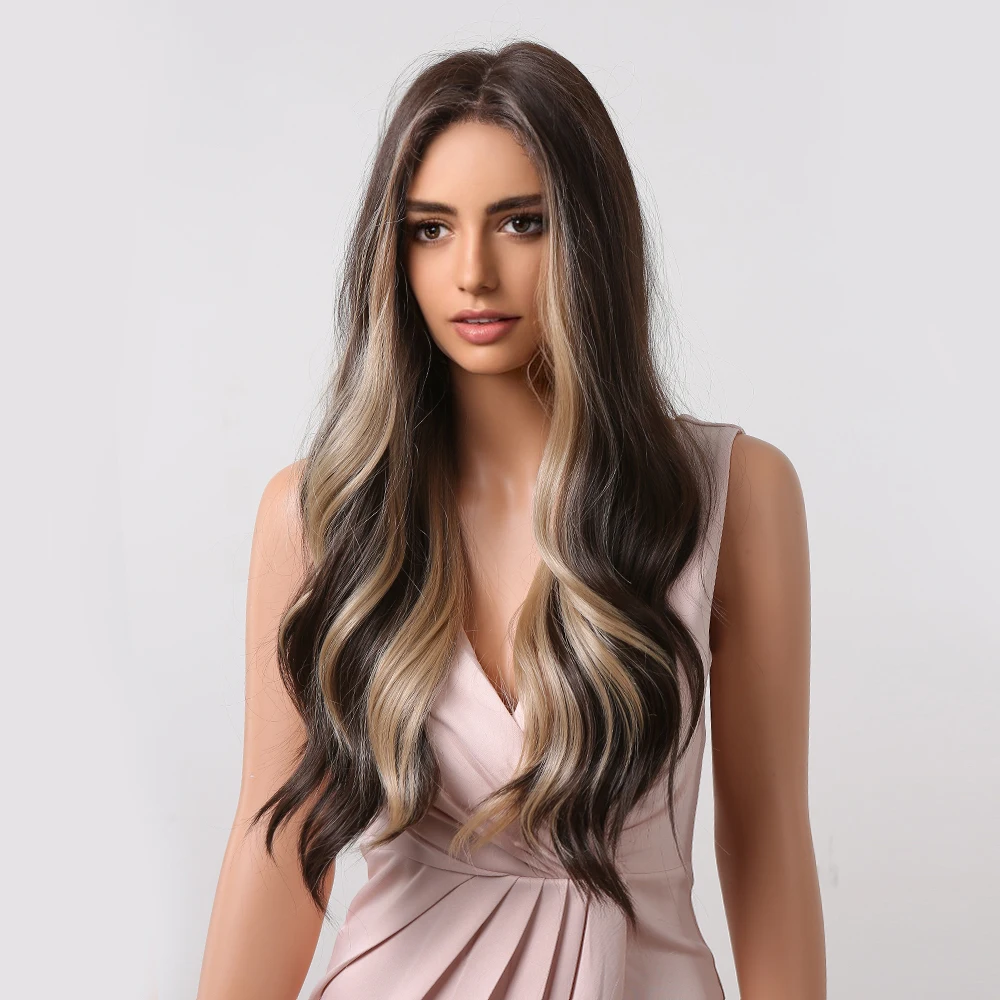 Парик HAIRCUBE синтетический женский коричневый/светлый с длинными волнистыми