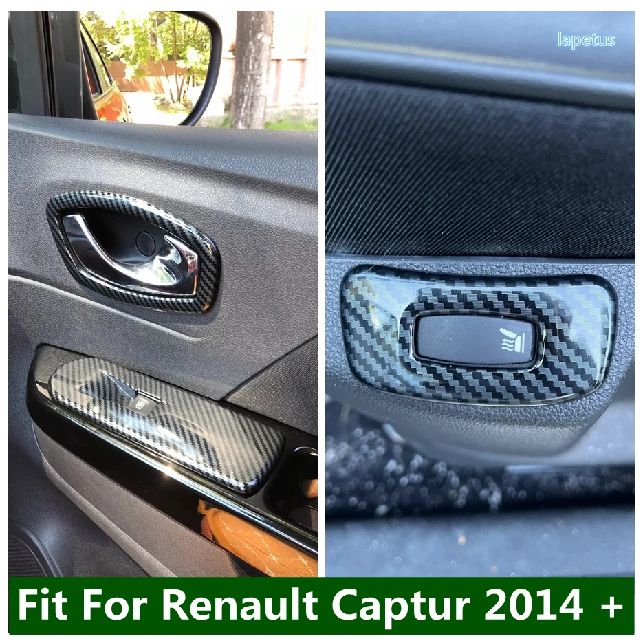 

Car Carbon Fiber Color Interior Window Lift Switch Button Decoration Cover Trim Accessories Fit For Renault Captur 2014 - 2018