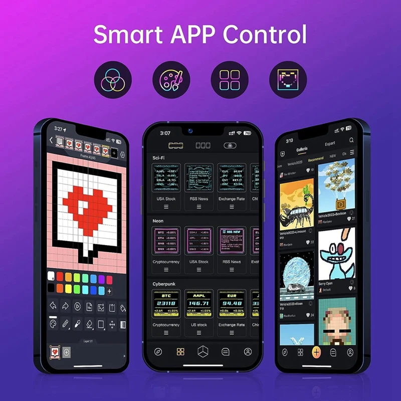 Цифровые часы для игровой настройки с управлением через приложение Smart Wi-Fi Connect